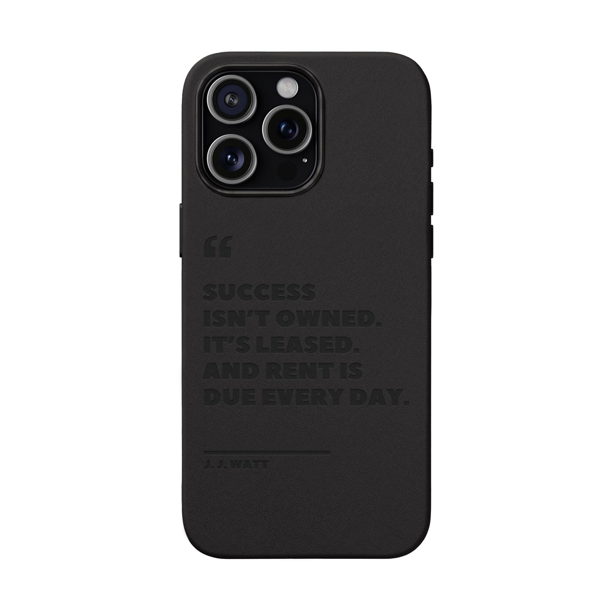 "Success Isn't Owned" Engraved PU Leather Phone Case