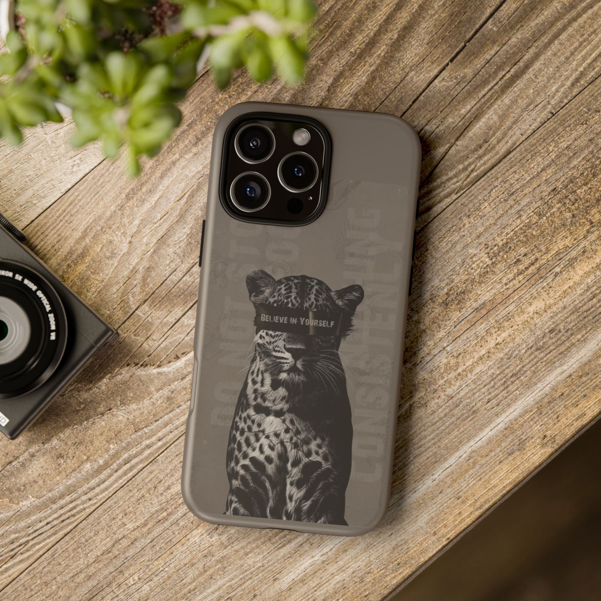 Leopard 'Believe in Yourself' Tough Phone Case
