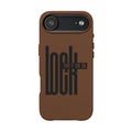 'LOCK the F*CK IN' Engraved Brown Protective Cover —PU Leather Phone Case