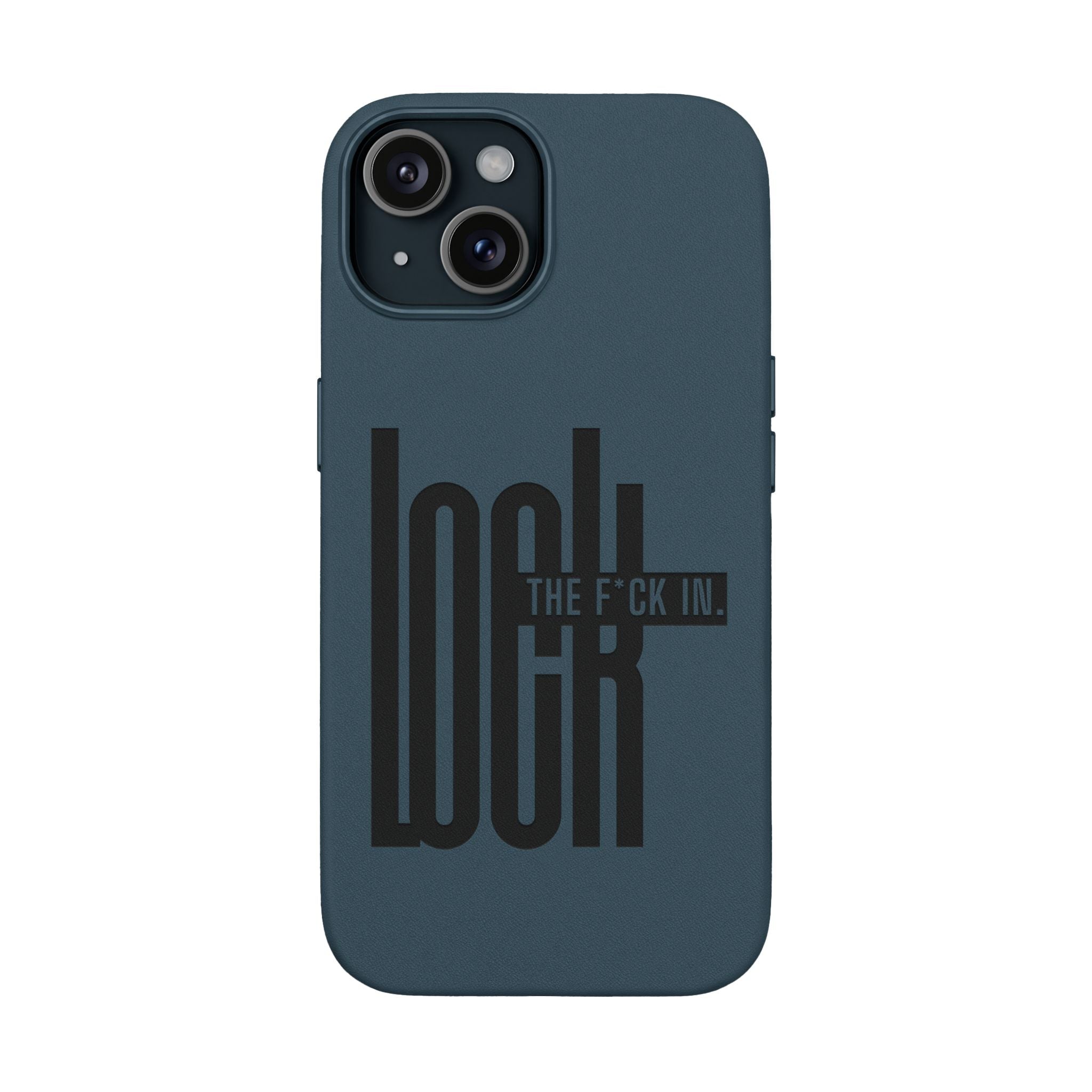 'LOCK the F*CK IN' Engraved Brown Protective Cover —PU Leather Phone Case