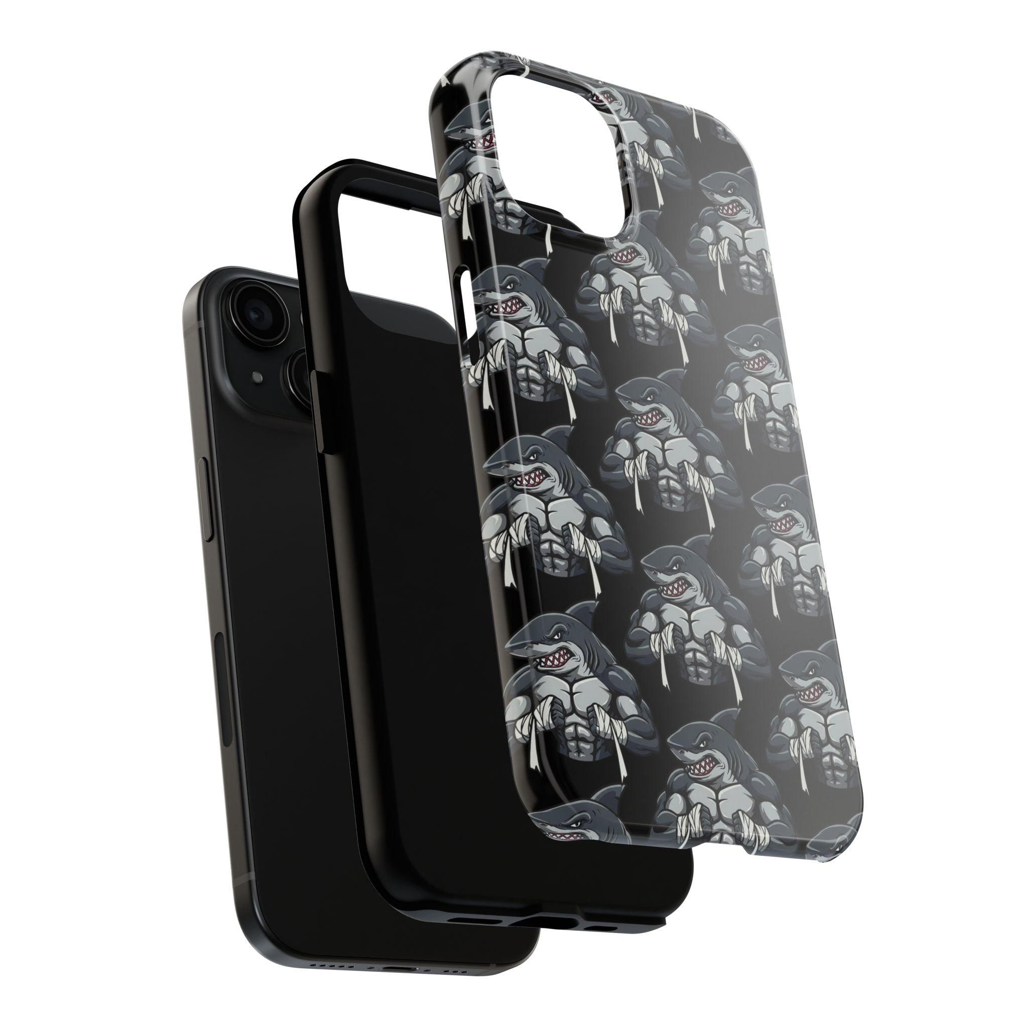 Muscular Shark Pattern Protective iPhone Cover Case