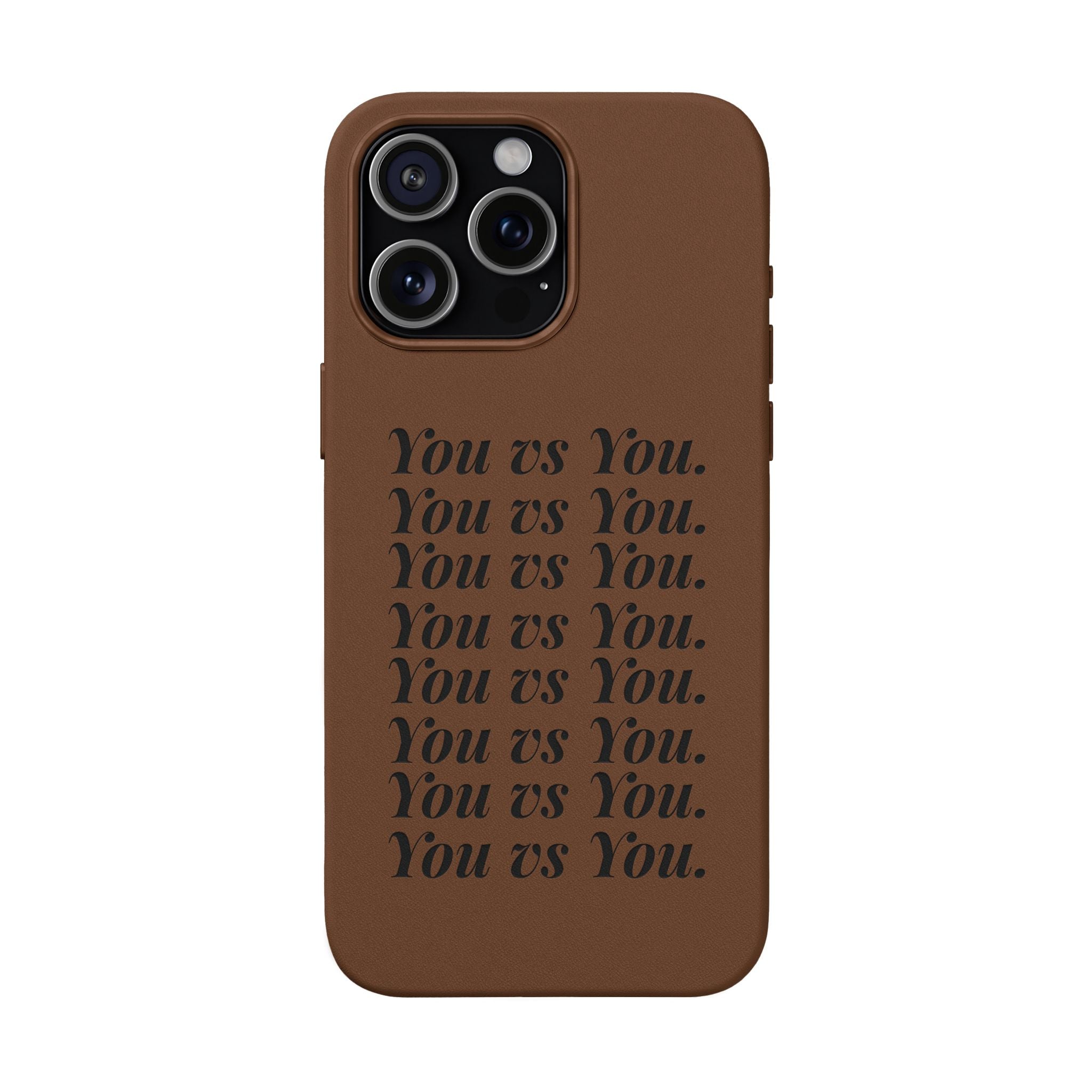 "You vs You" Engraved PU Leather Phone Case