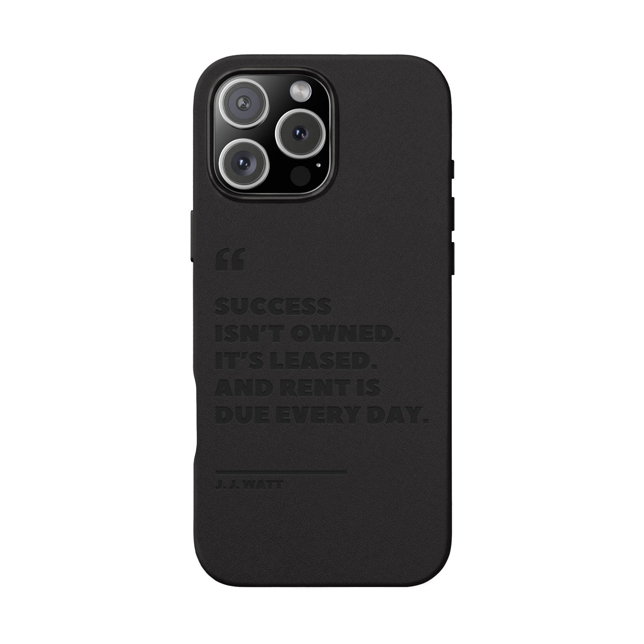 "Success Isn't Owned" Engraved PU Leather Phone Case