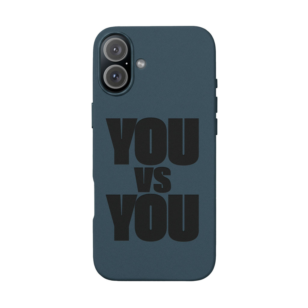 "YOU vs YOU" Engraved Motivational Case —PU Leather Phone Case