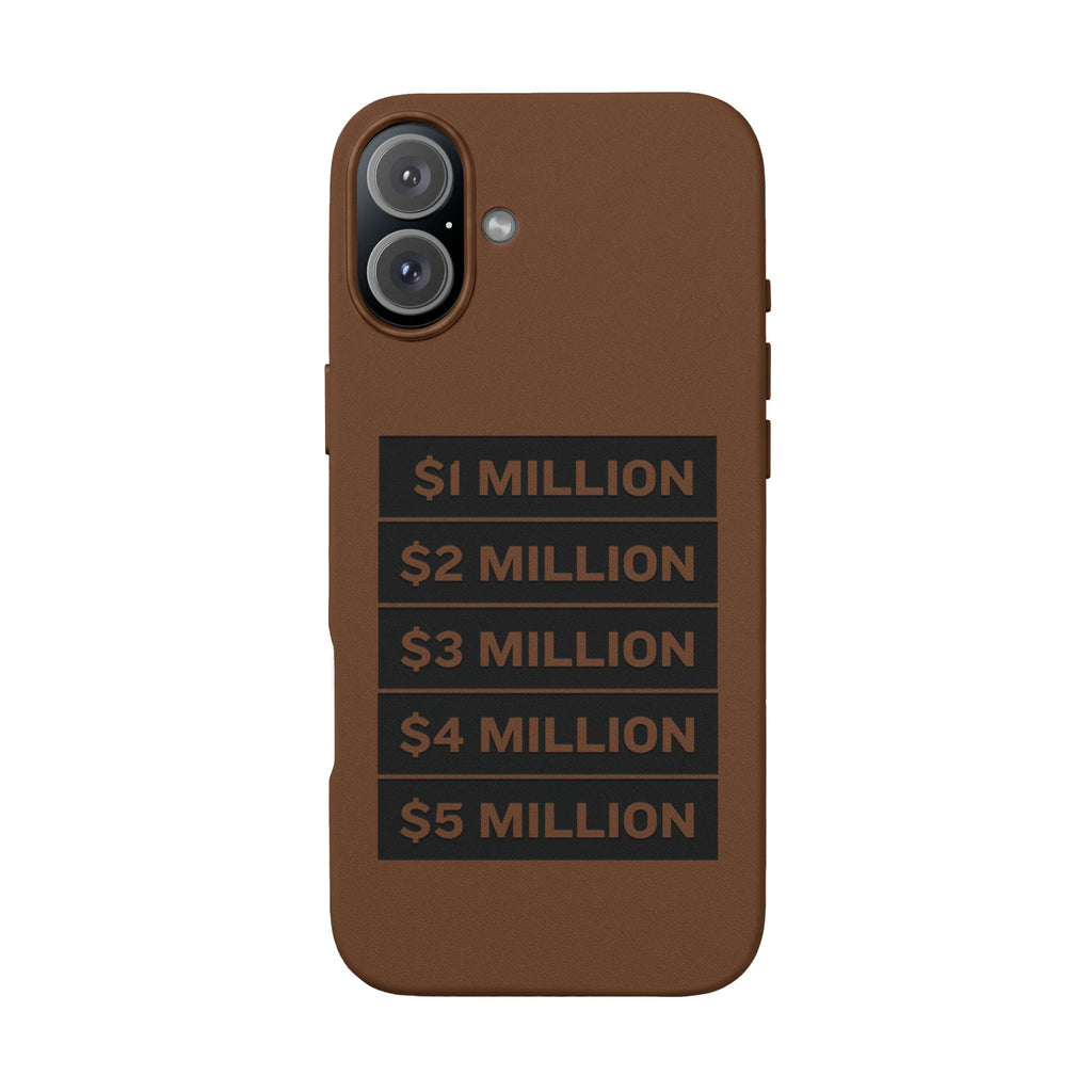 Stacked Milestones (1M–5M) —Engraved PU Leather Phone Case