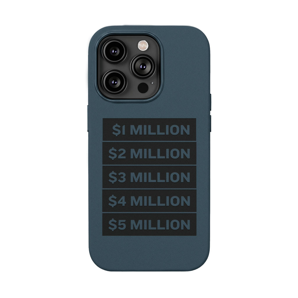 Stacked Milestones (1M–5M) —Engraved PU Leather Phone Case