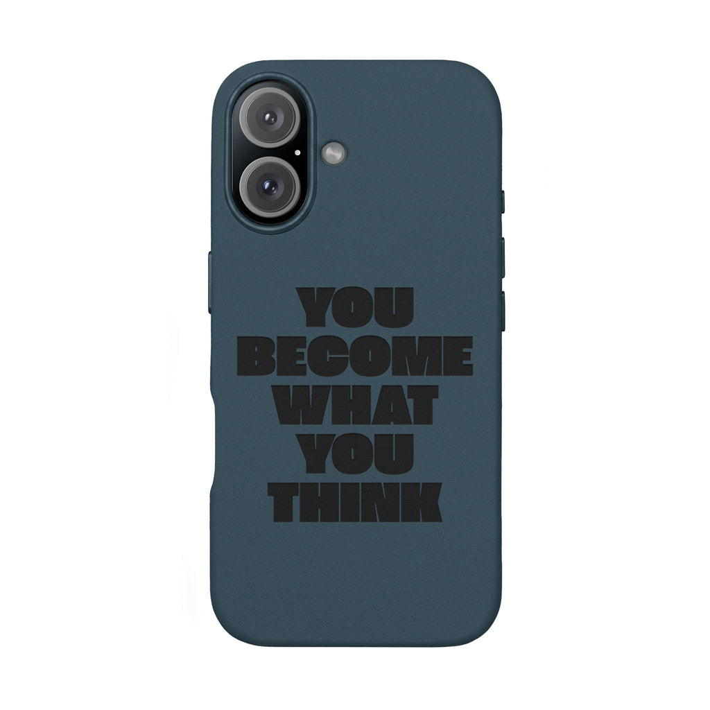 "You Become What You Think" Engraved Motivational Phone Cover —PU Leather Phone Case