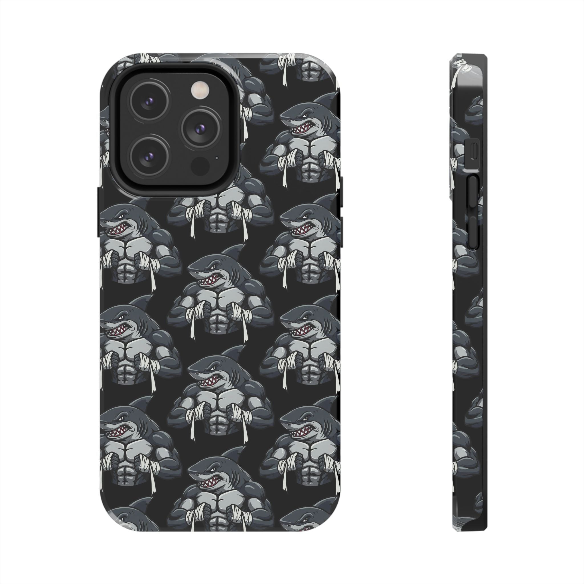 Muscular Shark Pattern Protective iPhone Cover Case