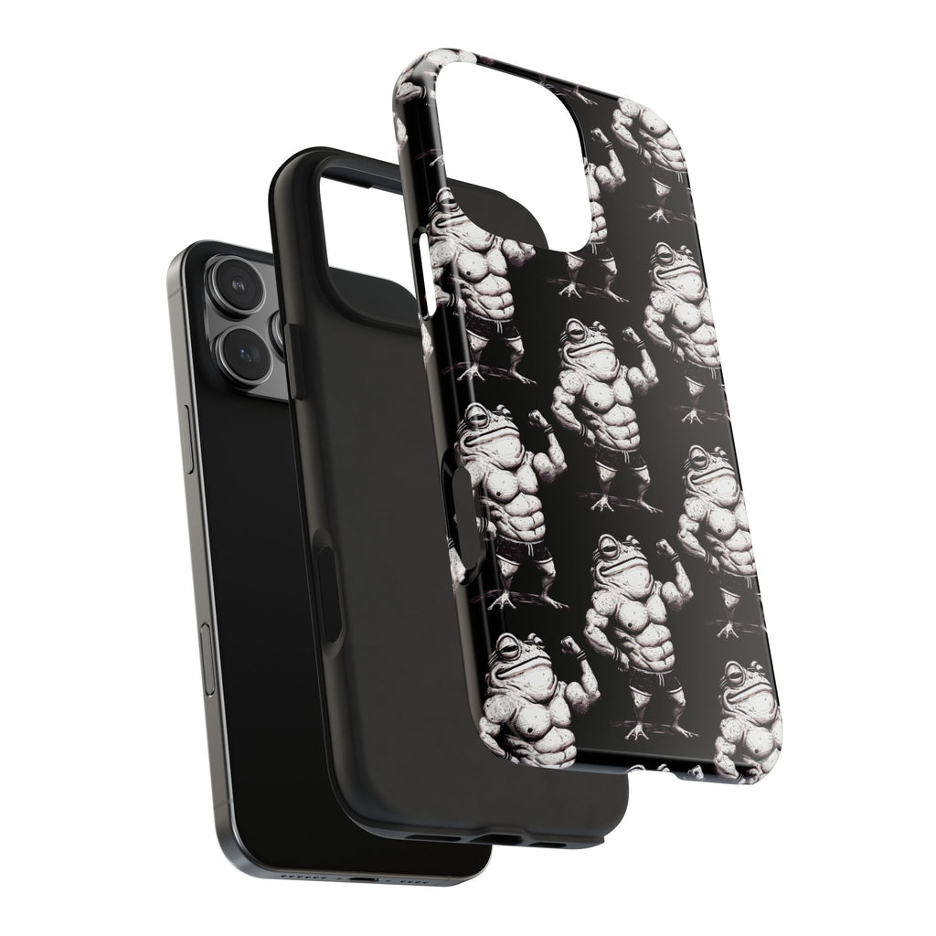 Frog Muscle Pattern Phone Case — Tough Black Protective iPhone Cover
