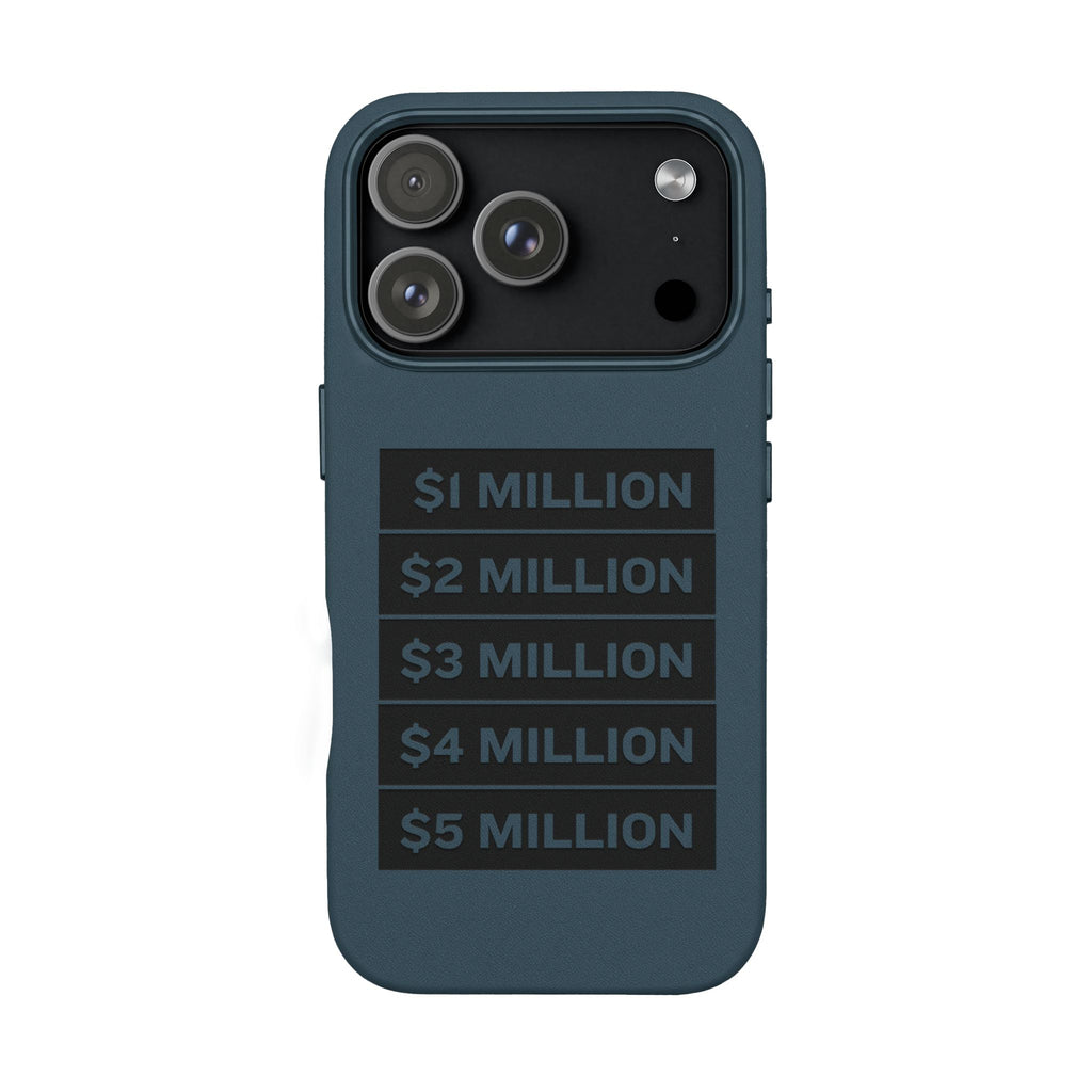 Stacked Milestones (1M–5M) —Engraved PU Leather Phone Case