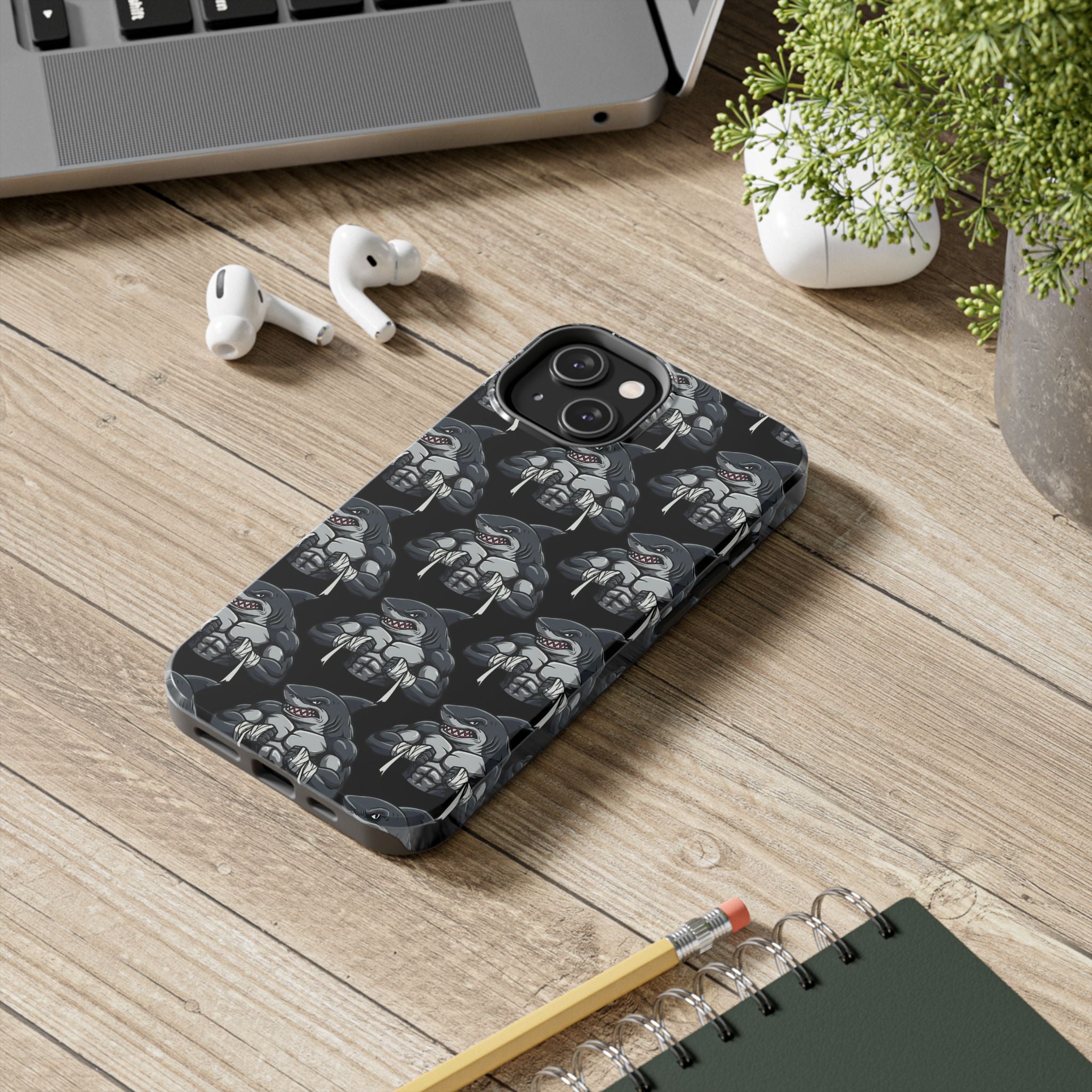 Muscular Shark Pattern Protective iPhone Cover Case