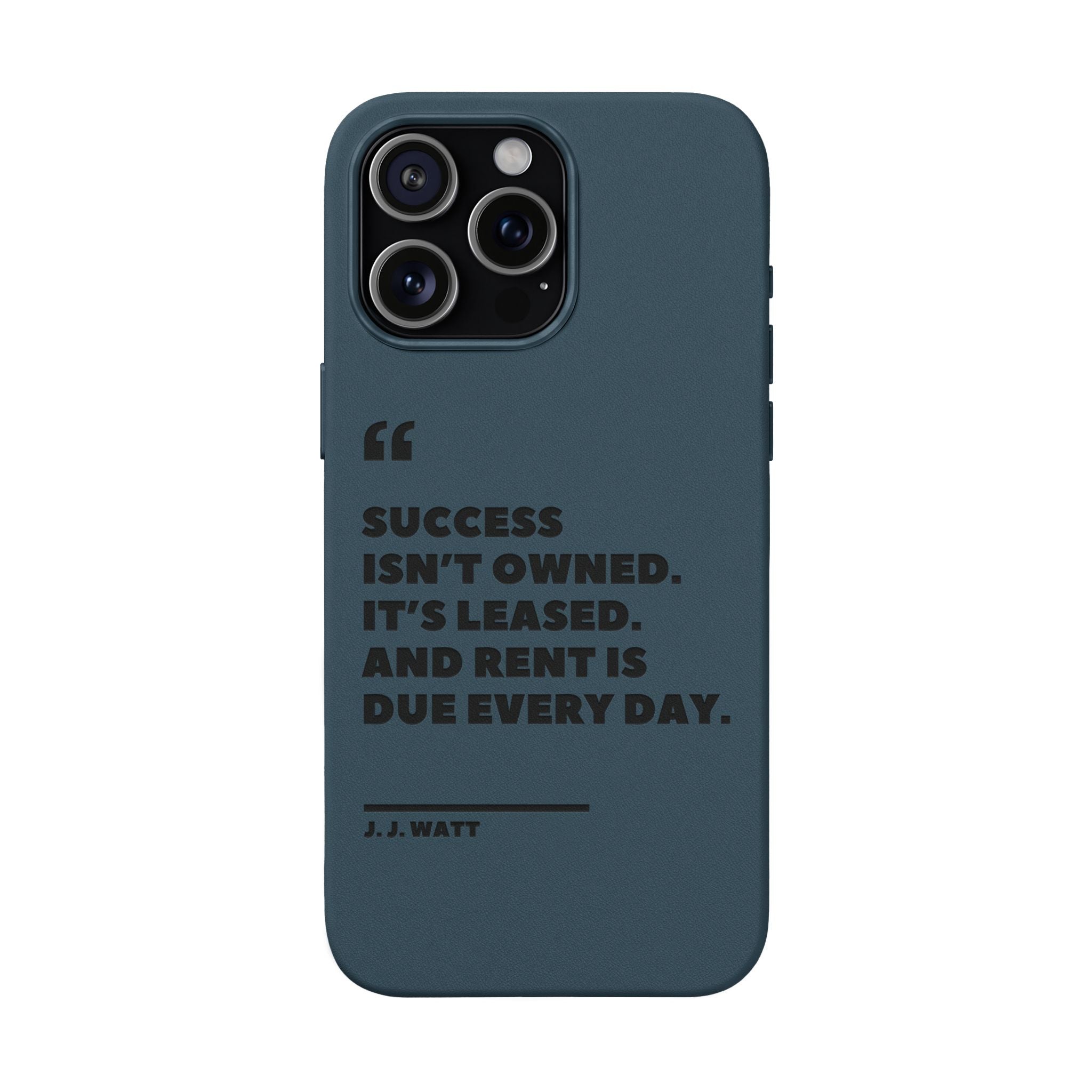 "Success Isn't Owned" Engraved PU Leather Phone Case