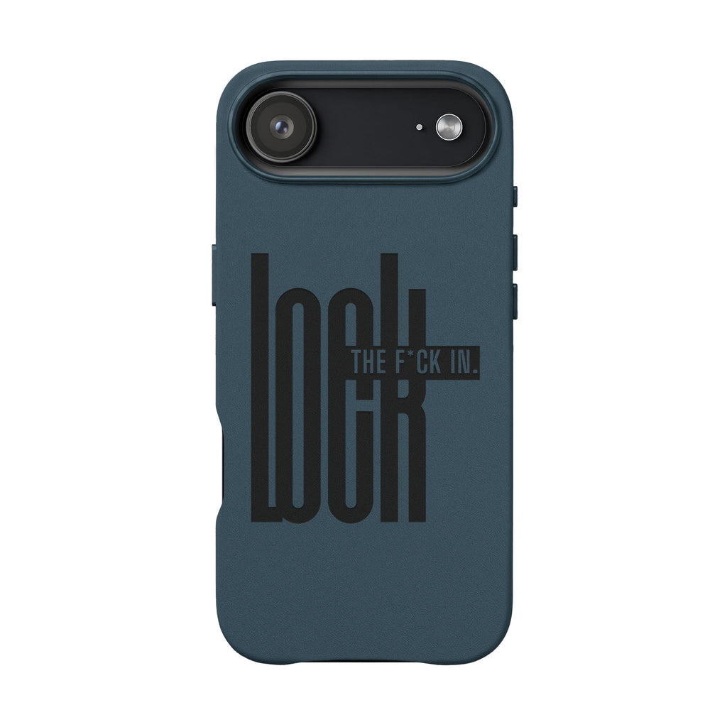'LOCK the F*CK IN' Engraved Brown Protective Cover —PU Leather Phone Case