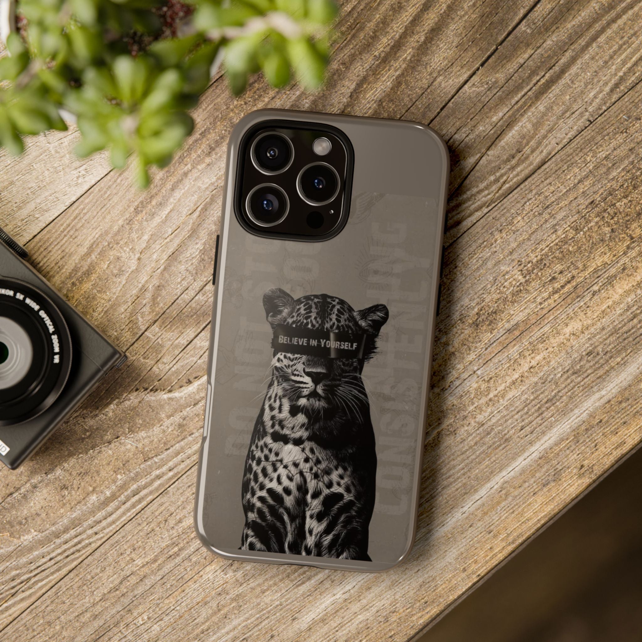Leopard 'Believe in Yourself' Tough Phone Case