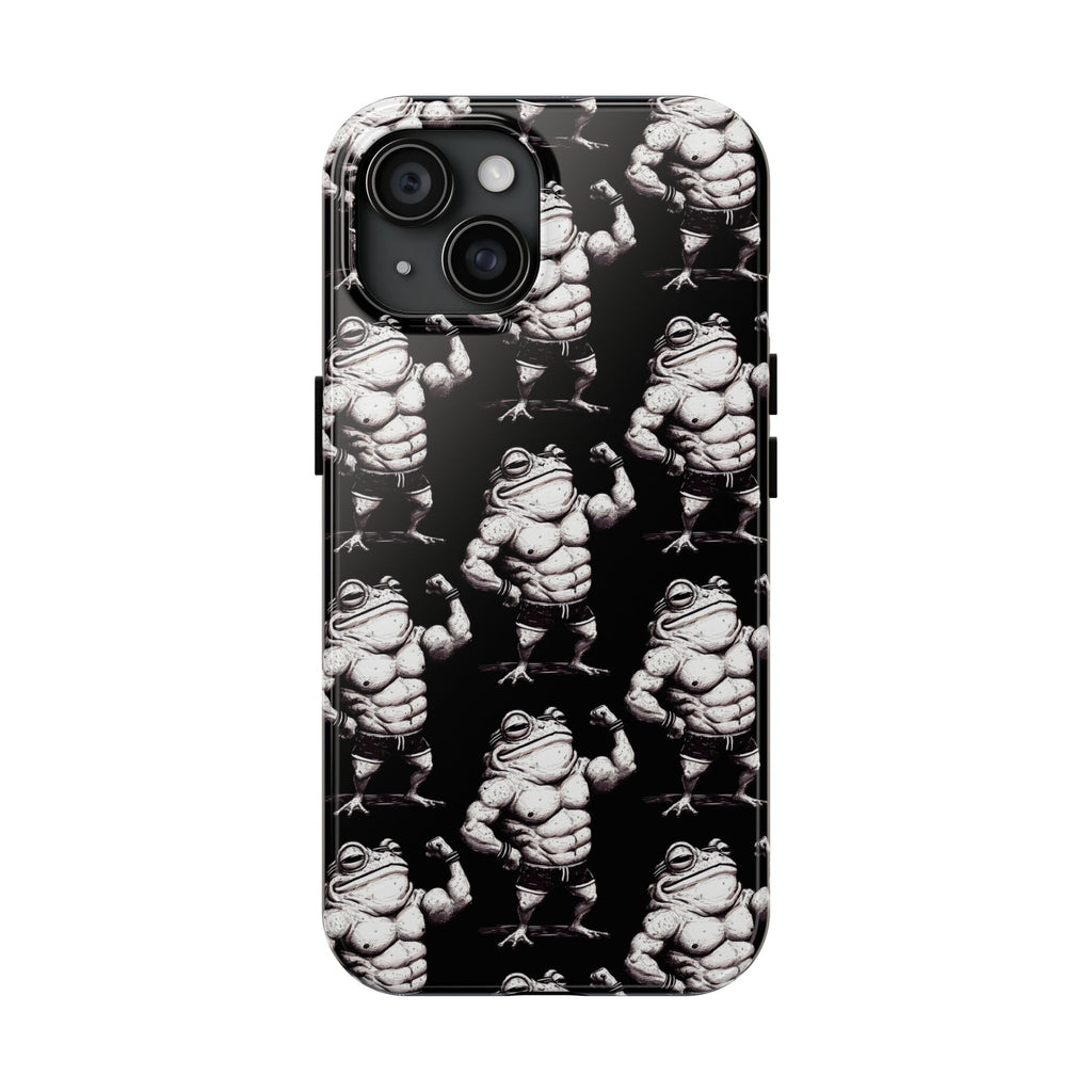 Frog Muscle Pattern Phone Case — Tough Black Protective iPhone Cover