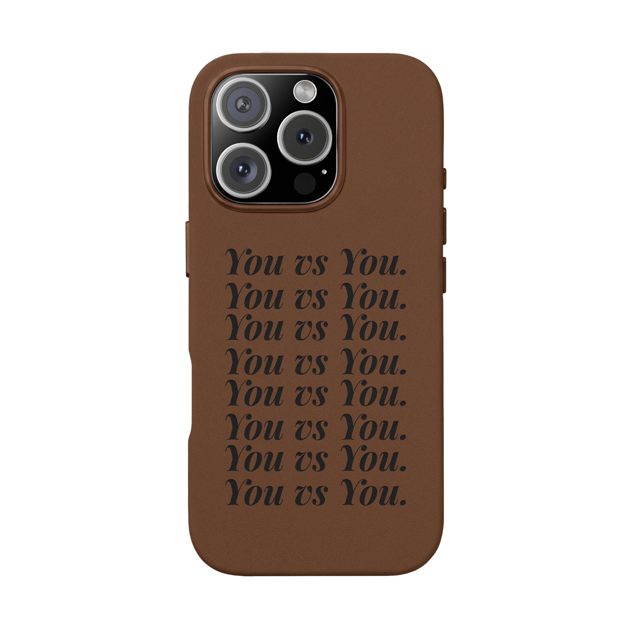 "You vs You" Engraved PU Leather Phone Case