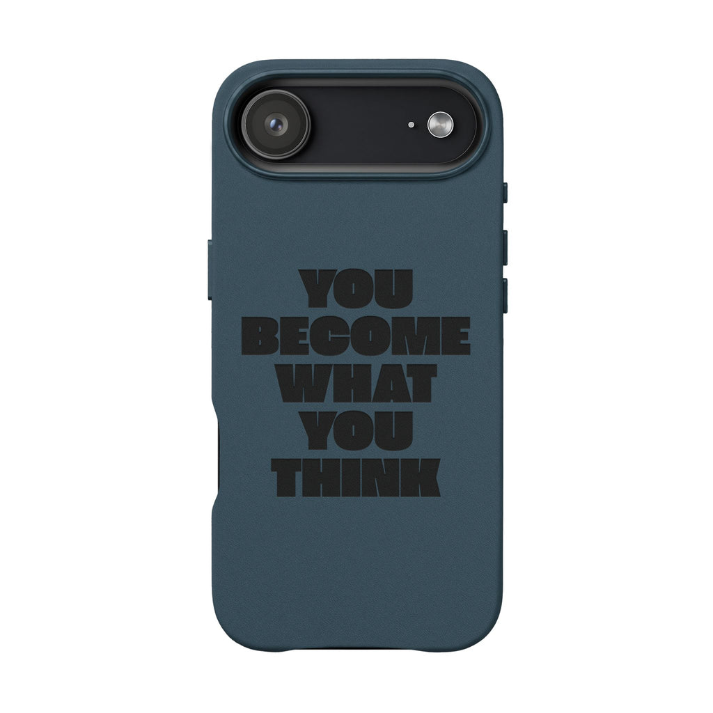 "You Become What You Think" Engraved Motivational Phone Cover —PU Leather Phone Case