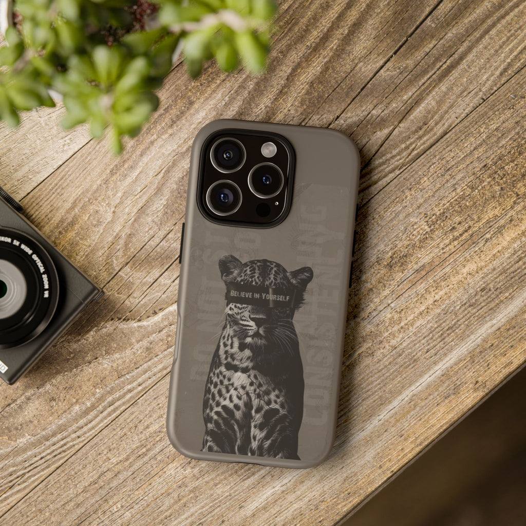 Leopard 'Believe in Yourself' Tough Phone Case