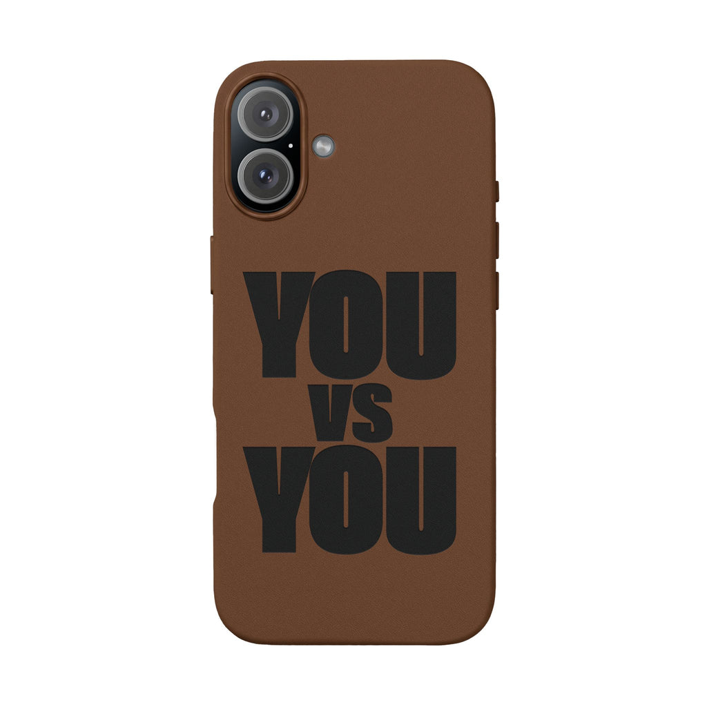 "YOU vs YOU" Engraved Motivational Case —PU Leather Phone Case