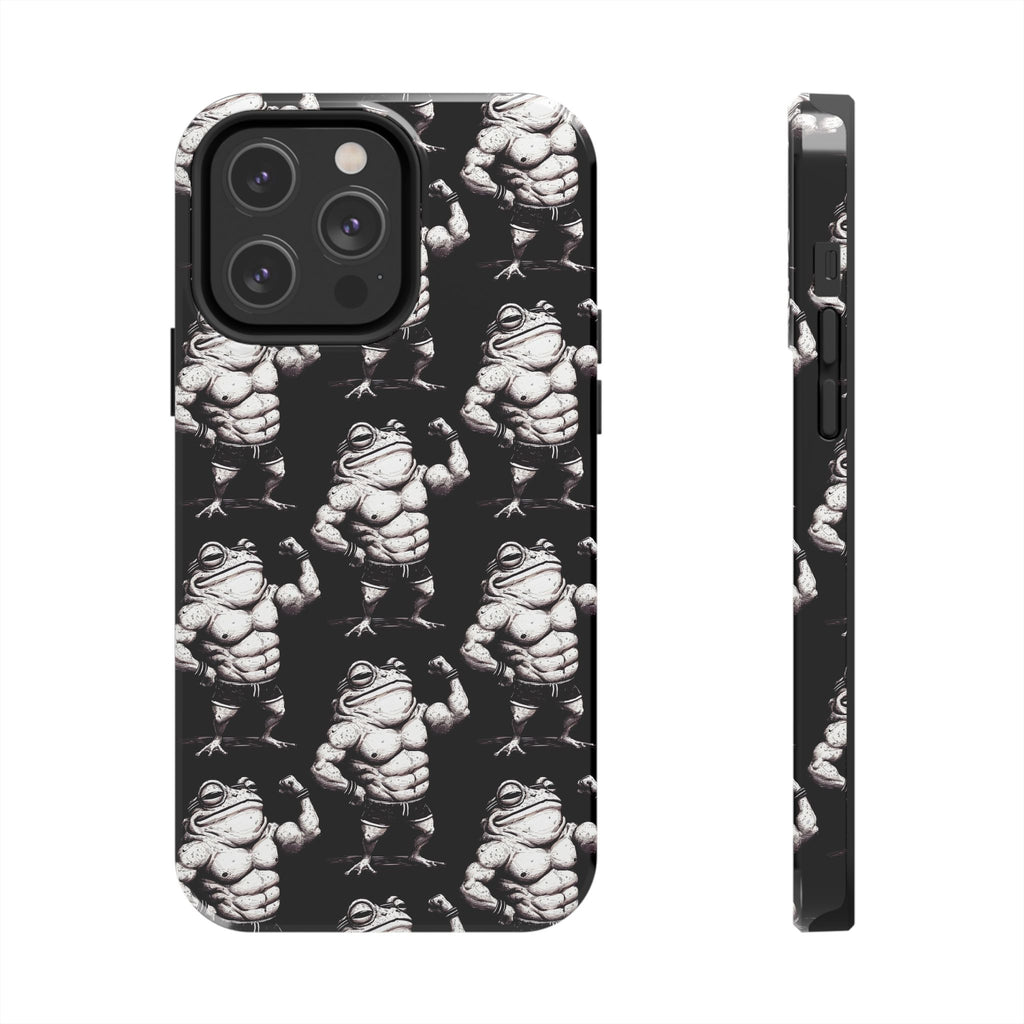 Frog Muscle Pattern Phone Case — Tough Black Protective iPhone Cover