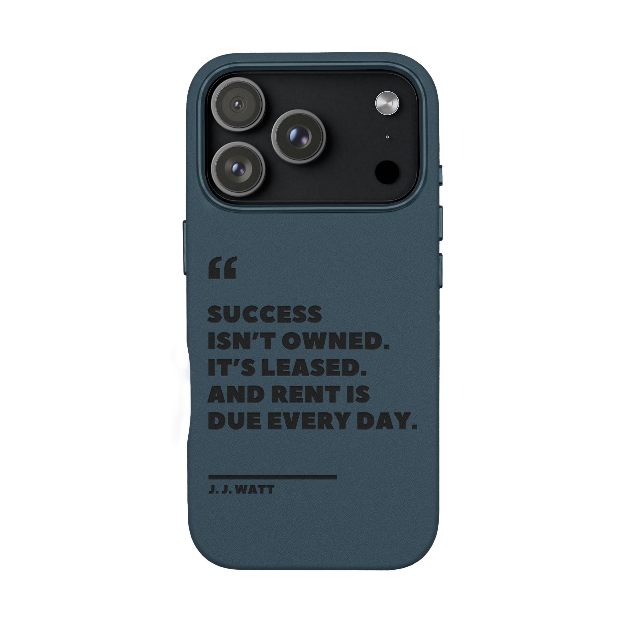"Success Isn't Owned" Engraved PU Leather Phone Case