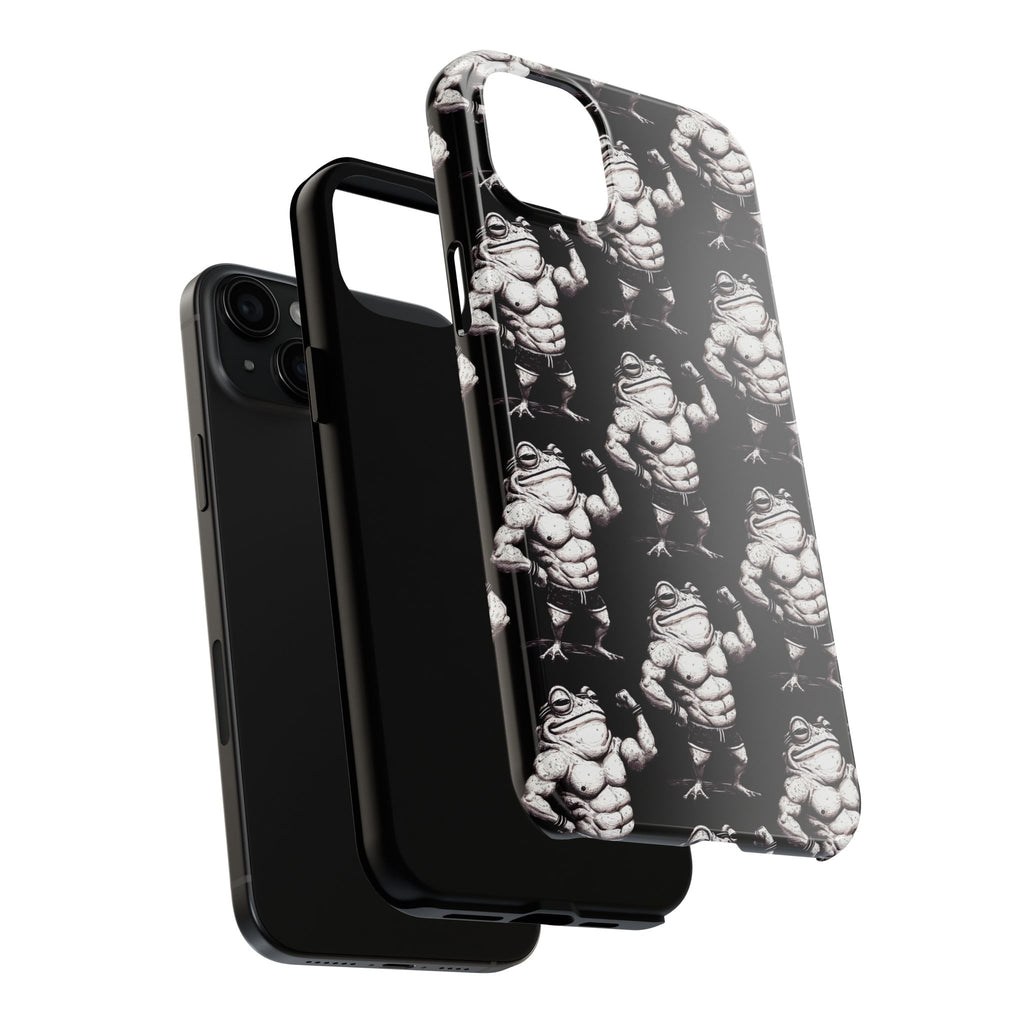 Frog Muscle Pattern Phone Case — Tough Black Protective iPhone Cover