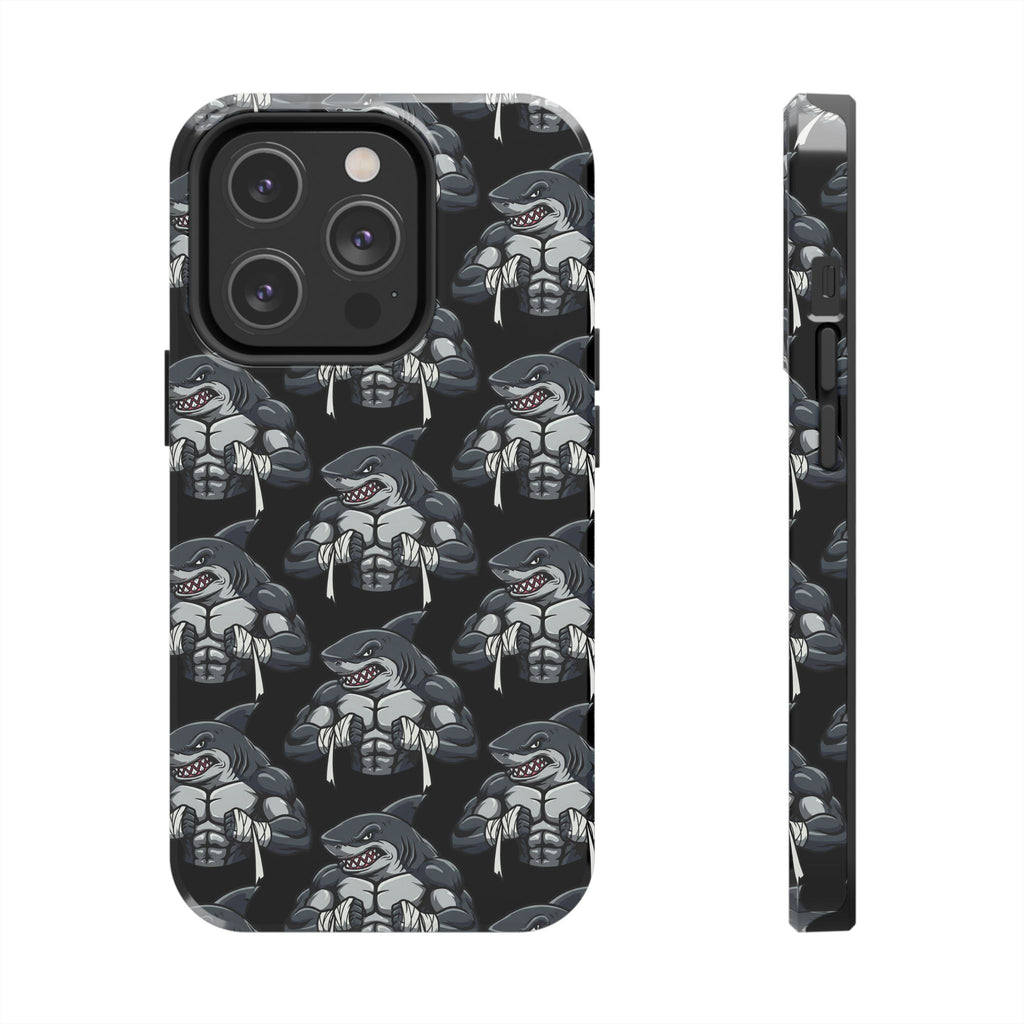 Muscular Shark Pattern Protective iPhone Cover Case