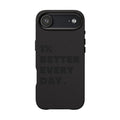 "1% Better Every Day" PU Leather Phone Case — Embossed Motivational iPhone Cover
