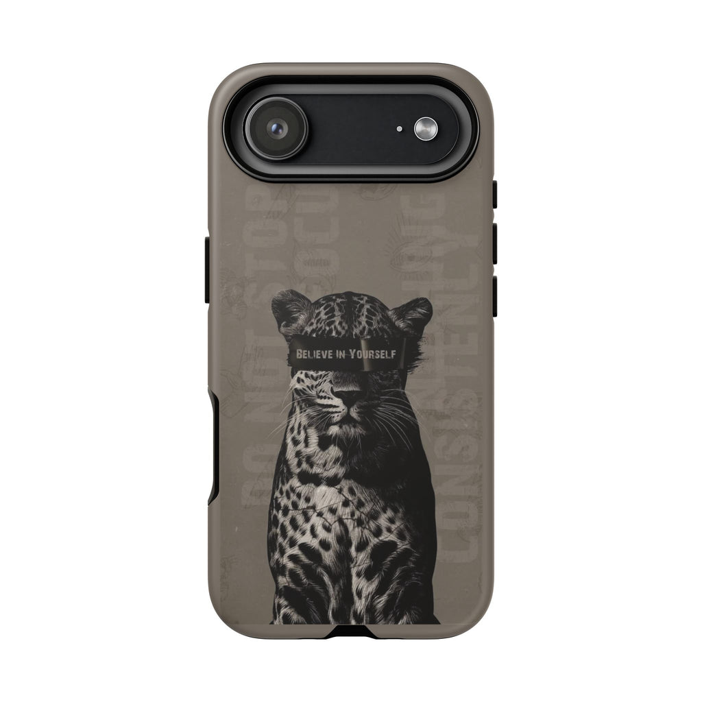 Leopard 'Believe in Yourself' Tough Phone Case