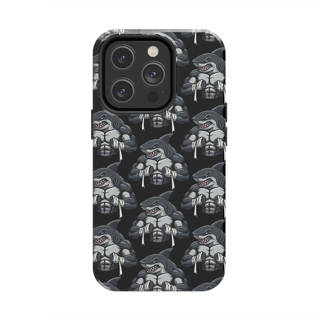 Muscular Shark Pattern Protective iPhone Cover Case