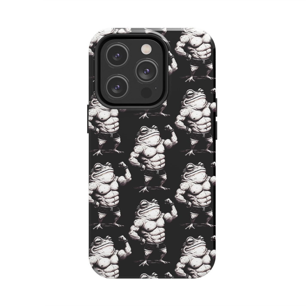 Frog Muscle Pattern Phone Case — Tough Black Protective iPhone Cover