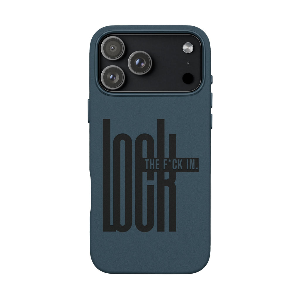 'LOCK the F*CK IN' Engraved Brown Protective Cover —PU Leather Phone Case