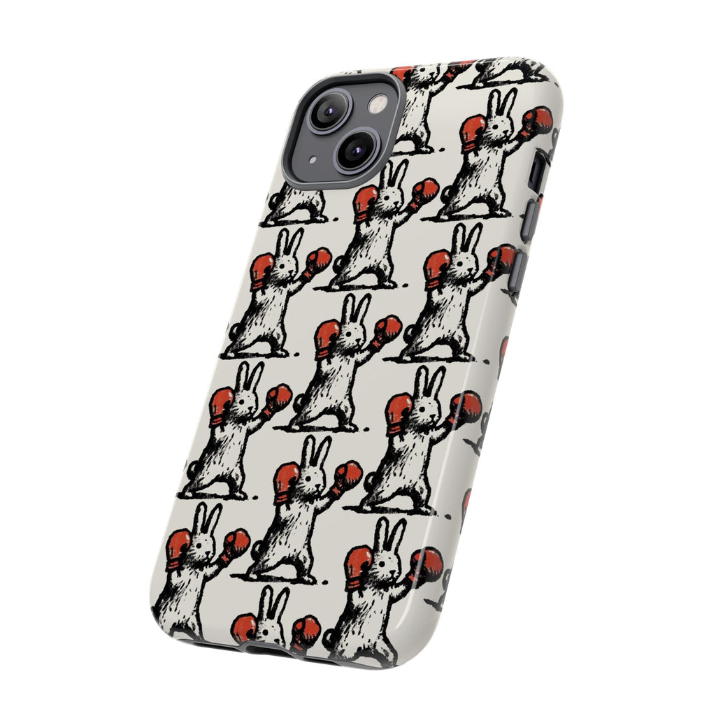 Playful Boxing Bunny Pattern Tough iPhone Case