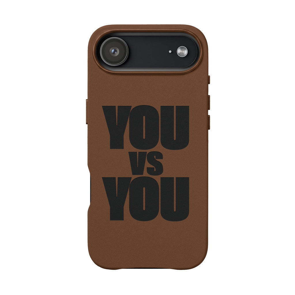 "YOU vs YOU" Engraved Motivational Case —PU Leather Phone Case