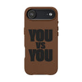 "YOU vs YOU" Engraved Motivational Case —PU Leather Phone Case